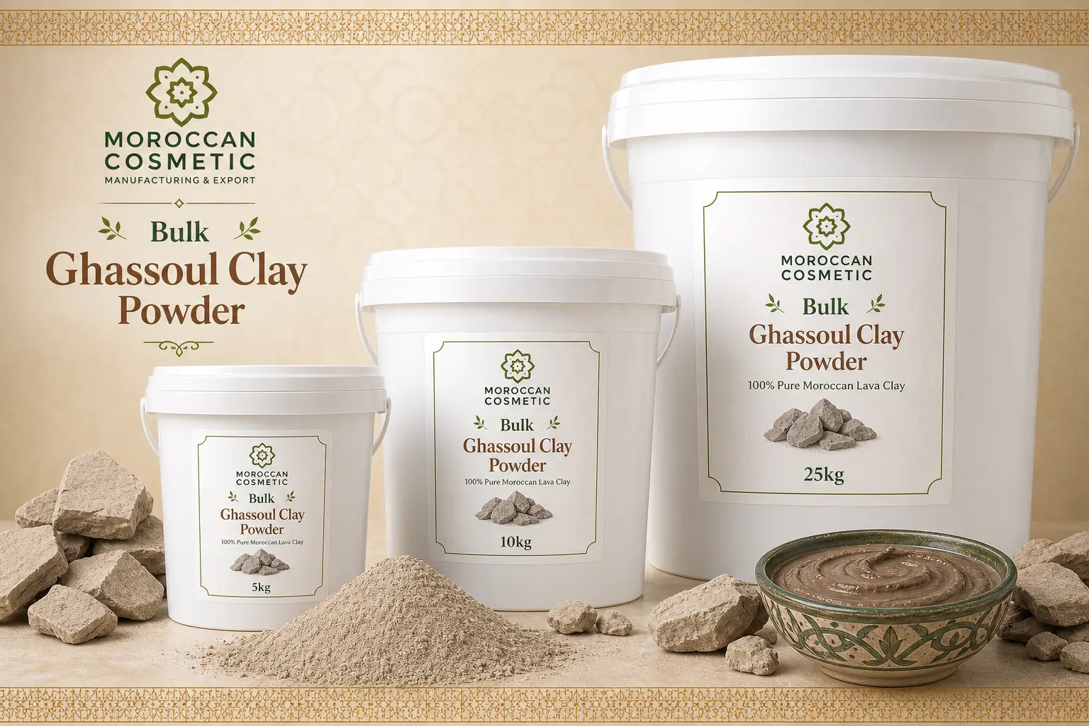 Moroccan cosmetic powders and clays